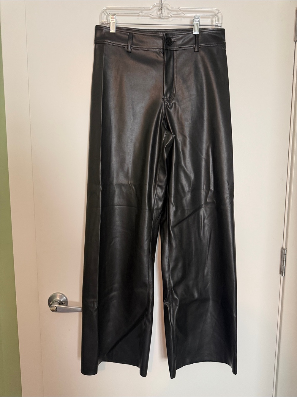 Z Supply Black Faux Leather Wide-Leg Pants